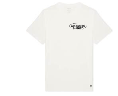 WorldWide E-Moto White Tee with Puffy Text