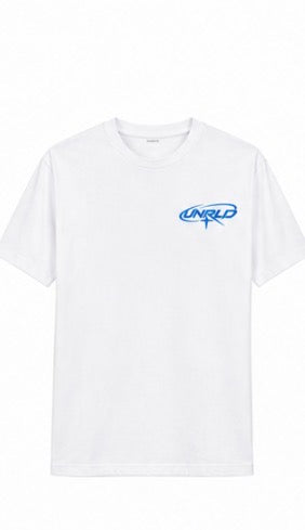 White UNRLD Shirt(Black Or Blue Text)