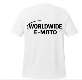WorldWide E-Moto White Tee with Puffy Text